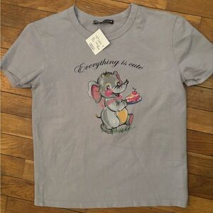 BNWT by Zara Gray Elephant Graphic Tee